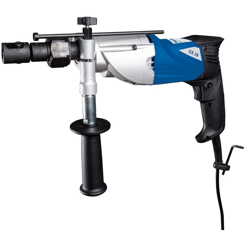 Taraudeuse à main électrique de M6 à M18 avec dispositif d'inversion 0,41 kW 230V dans un coffre de rangement robuste Metallkraft GS18