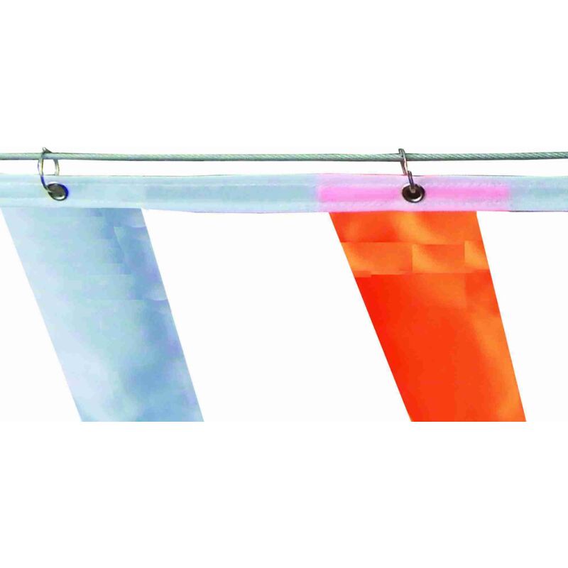 Metalworks - Enrouleur semi-automatique avec bande d'avertissement orange et blanc longueur 15m hauteur 30cm fixation mur ou poteau - viso