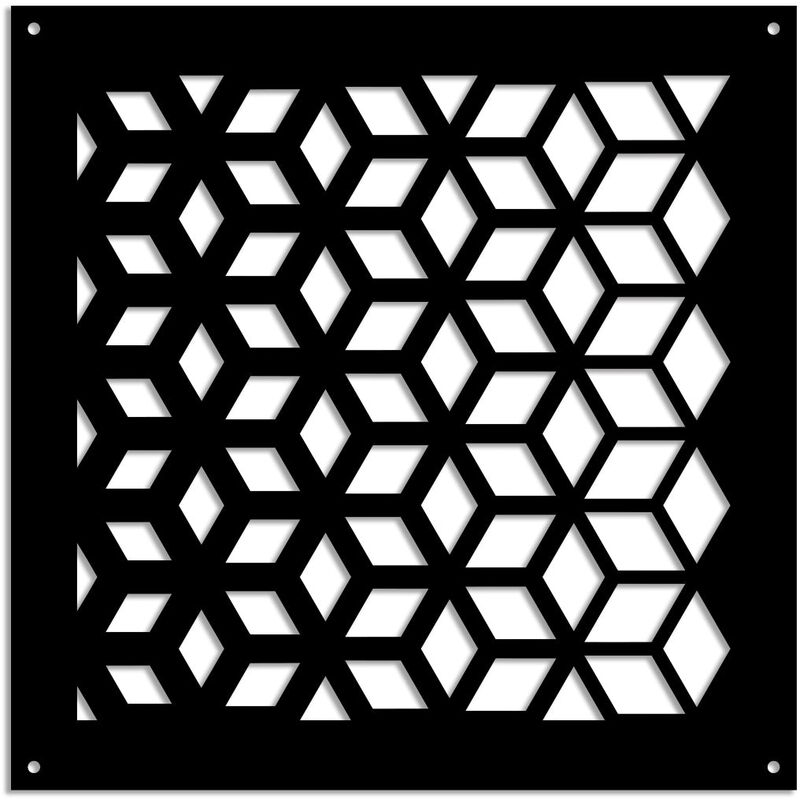 Image of METAMORPHOSIS - Pannello in PVC traforato - Parasole - Misura: 48x48 cm - Colore: nero