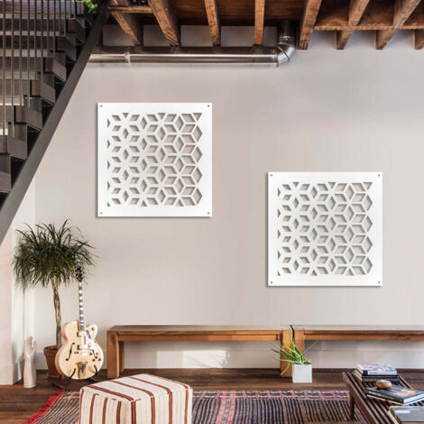 METAMORPHOSIS - Pannello in PVC traforato - Parasole - Colore: bianco - Misura: 48x48 cm