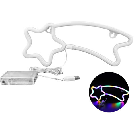 Meteor Neon Lamp Colorful LED Neon Sign Light for Home Wedding Party Decor USB/Battery Powered