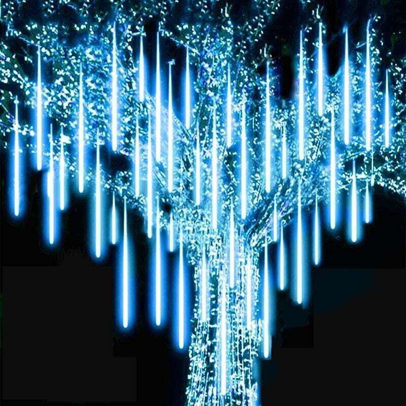 Meteor shower pluie lumières pluie lumière fée lumières 30cm 8 tubes ip65 étanche pour fête jardin mariage noël noël extérieur décoration intérieure