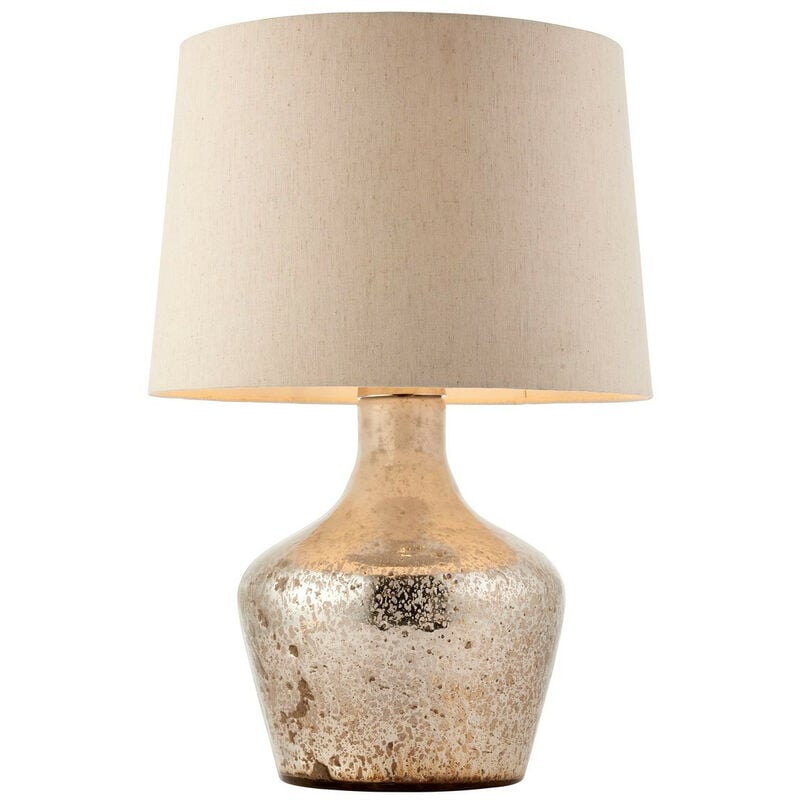 Meteora - 1 Light Table Light Vintage White & Hammered Pearl Ombre Foil, E27 - Endon