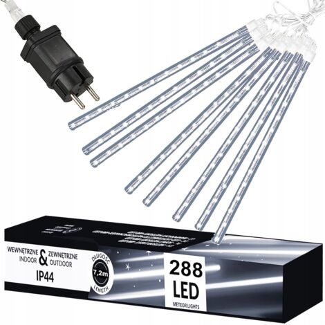 METEORI STALATTITI 50cm LED LUCI ESTERNE ALBERO DI NATALE NEVE CADENTE IP44 7.2m
