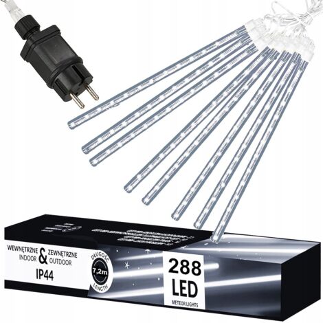 METEOROS SOPLE 50cm LED LUCES EXTERIORES NAVIDEÑAS NIEVE CAÍDA IP44 7.2m