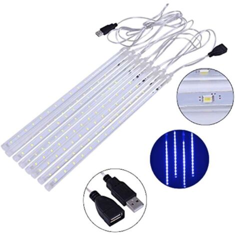 Meteorschauer-Lichter. IP65 wasserdichte Weihnachtsbeleuchtung mit 30 cm langen Röhren. 8 Röhren. insgesamt 192 LEDs. für Weihnachten. Hochzeitsfeier. Stammbaum. Tanne. Garten