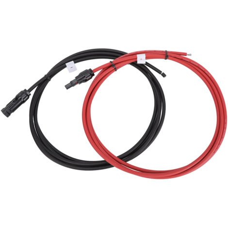 Meter langes Kupfer-Solarverlängerungskabel für Photovoltaikmodule, schwarz und rot, inklusive Stecker