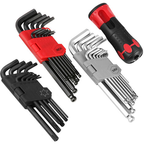8pcs Foldable Key Hex Wrench Set Metric System Hexagon Spanner Screw Repair Tool 