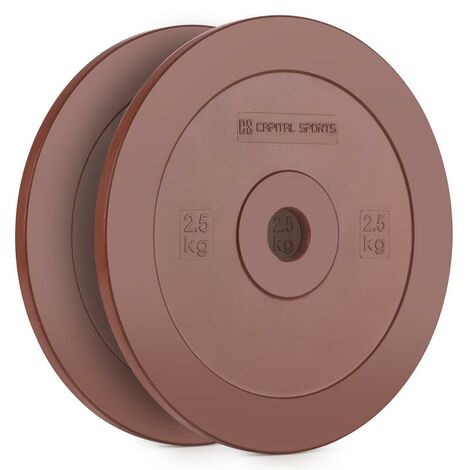 Methoder Paire de disques poids en caoutchouc 2,5kg rouge