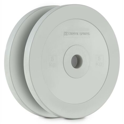 Methoder Paire de disques poids en caoutchouc 5kg gris