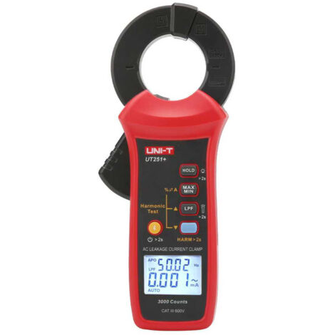 Mètre à pinces numérique UT251+, mesure de courant de fuite CA 0-60A, plage automatique, hold de crête