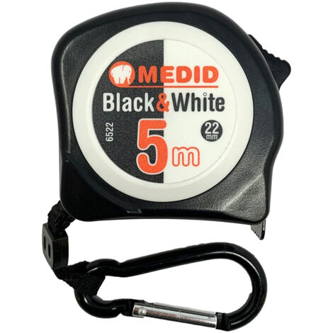 Mètre à ruban blanc Black & White 5m 22mm MEDID - 6522