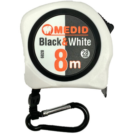 Mètre à ruban blanc Black & White 8m 28mm MEDID - 6828