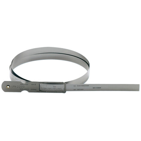 Mètre à ruban d'acier pour circonférence et Ø, Pour circonférence : 5960-7230 mm, Pour Ø 1900-2300 mm, Vernier 0,1 mm