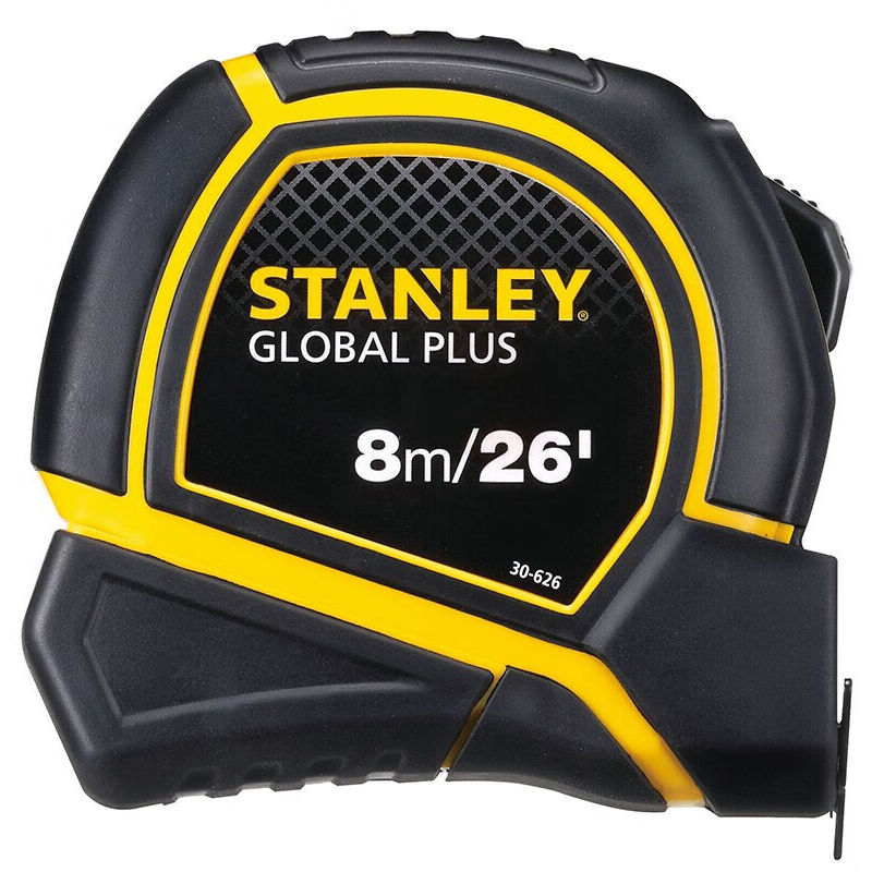 Mètre Boitier Bi Matière 8m x 25mm - Ruban Anti-Corrosion - Blocage du Ruban - Crochet 3 Rivets pour Ceinture- Position du Zéro Réel - Classe Ii