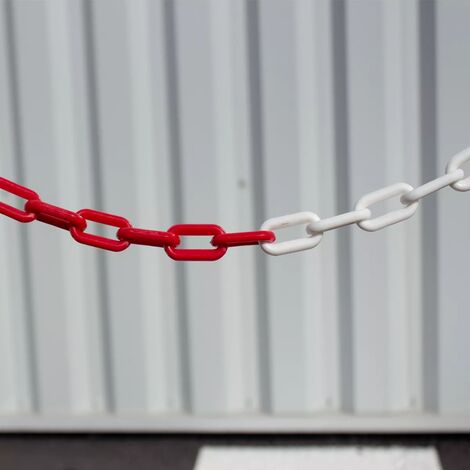Mètre de chaîne en plastique (blanc/rouge) pour poteaux et bornes
