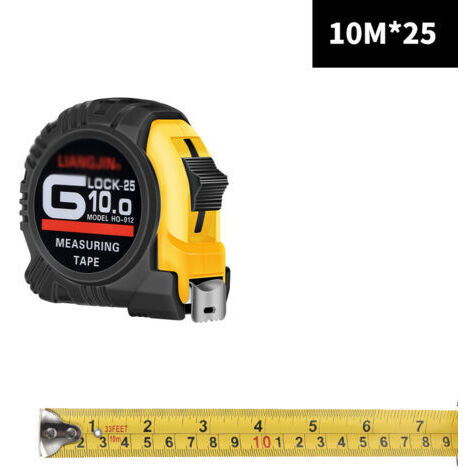 Mètre déroulant,Mètre ruban en acier,Mètre ruban 10m×25mm,pour la construction, les travaux lourds, la menuiserie, le bricolage