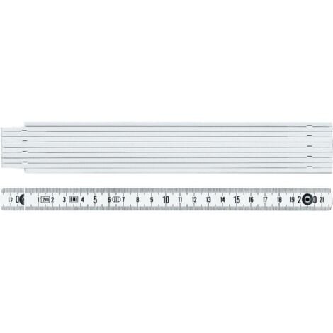 Mètre pliant bois 2m/16mm blanc FORTIS