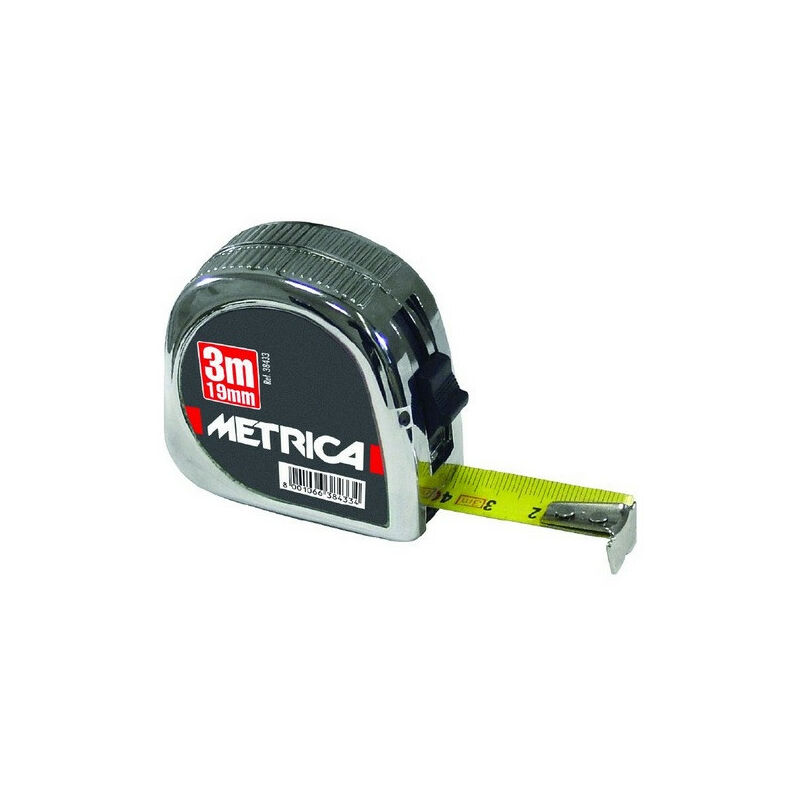 Metrica - Mètre à ruban cromato 5 m largeur 25 mm boîtier chromé en abs - 38397