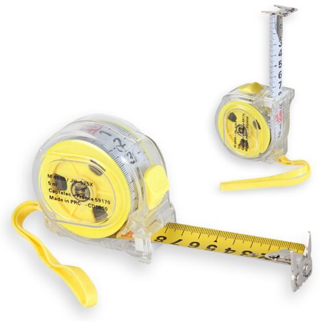 Mètre ruban 5m – Grands caractères pour lecture facile – Fonction autobloquante – Embout magnétique pour surfaces métalliques