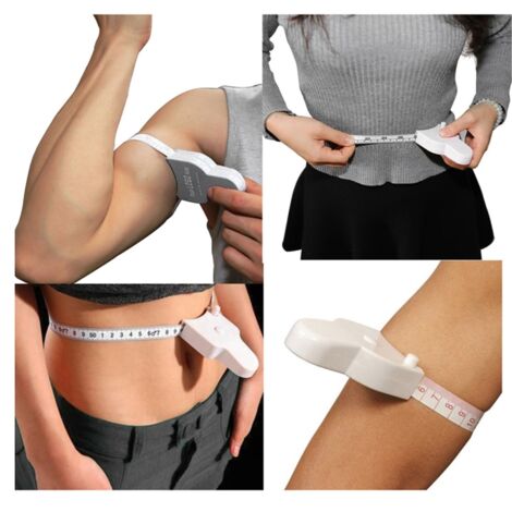 [Mètre Ruban Automatique] [Manomètre Corporel] [Modèle Compact] ABS+PVC+Microfibre [9x5,5x2cm] [Noir/Blanc] [150cm/60in] Mesure Précise Rétractable Portable