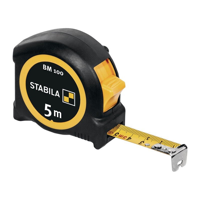 Mètre ruban de poche bm 100 L.5m lar.19mm mm/mm eg ii Clip métal abs/tpe stabila