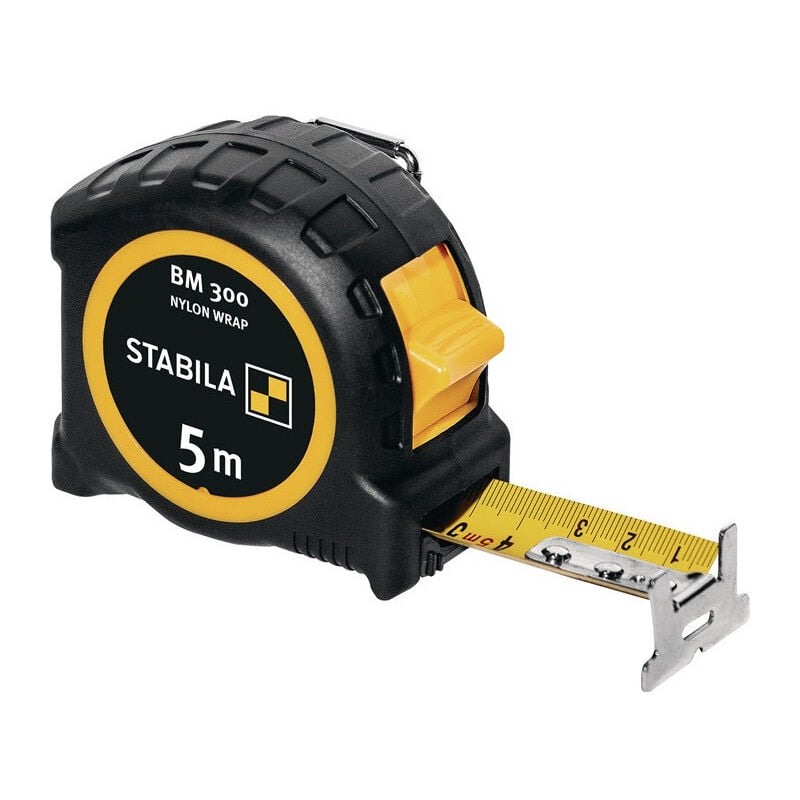 Mètre ruban de poche bm 300 L.5m l.27mm mm/mm eg ii pc-abs/tpe easy-clip stabila