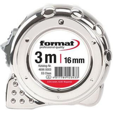Mètre ruban de poche chromé 8mx25mm blanc