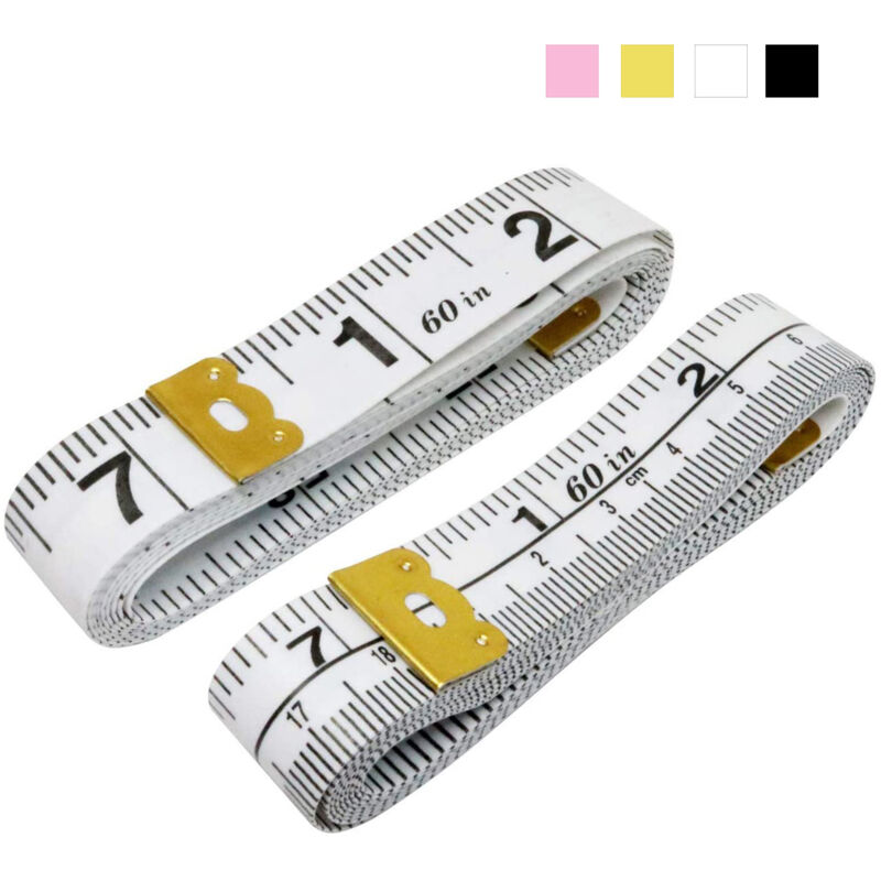 Mètre Ruban Double Face pour Mesures Corporelles 150CM Ruban à Mesurer 2 en 1 avec Graduation en cm et en Pouces - Blanc