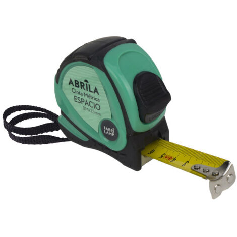 Mètre ruban espace 8mx25mm noir/vert, clip, poignée magnétique accrochante, verrouillable et ergonomique