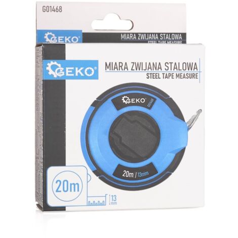 mètre ruban geko g01468 acier 20 m 13 mm