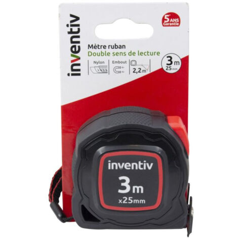 Mètre ruban INVENTIV - 3m x 25mm - Précision et durabilité