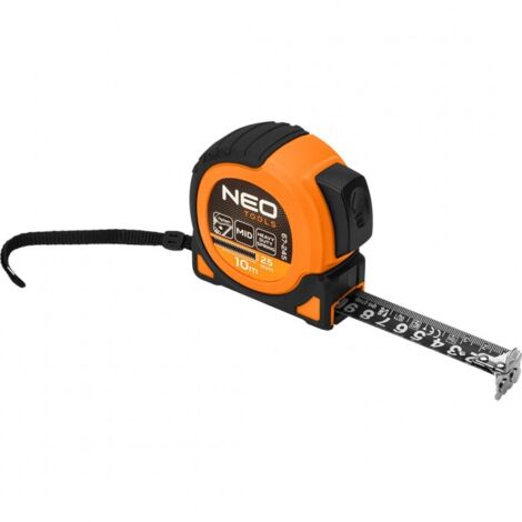 Mètre ruban NEO 10 m - Verrouillage automatique, aimant