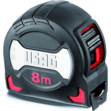 Mètre ruban professionnel Usag U09810038 revêtement antichoc 8 m