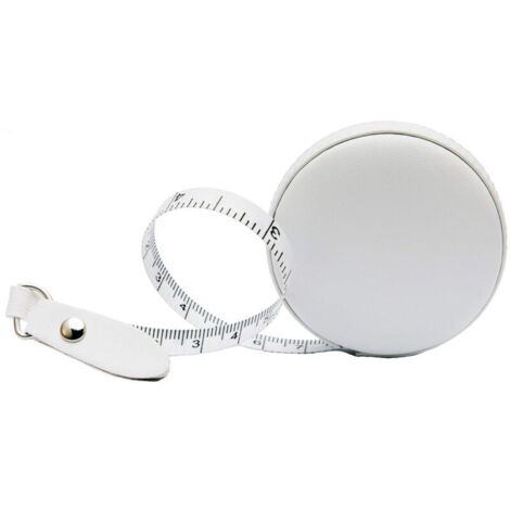 Mètre ruban rétractable pour couture en cuir, petit mètre ruban pour tailleurs et créateurs, 1 pièce, 1,5 mètre de large (blanc)