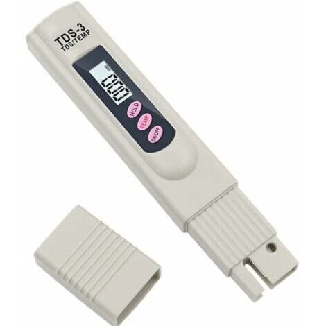 Mètre TDS-3 de l‘Eau potable LCD Numérique Portable Testeur Mètre de Qualité de l'Eau Stylo de Température et PPM Testeur de Pureté de l'Eau 0-9990 PPM Eau Potable Culture Hydroponique (Ne teste pas P