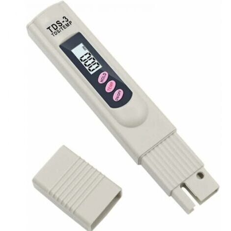 Mètre TDS-3 de l‘Eau potable LCD Numérique Portable Testeur Mètre de Qualité de l'Eau Stylo de Température et PPM Testeur de Pureté de l'Eau 0-9990 PPM Eau Potable Culture Hydroponique (Ne teste pas P