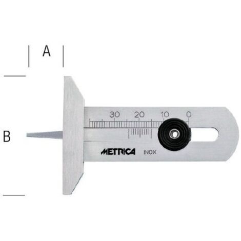 Metrica 10820 – Jauge de profondeur pneus 0-25 mm en acier inox