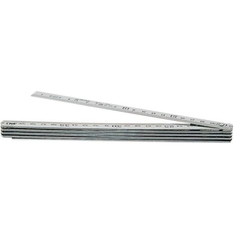 Metrica 16010 - Metro avvolgibile in acciaio INOX, lunghezza 2 metri, mm/mm