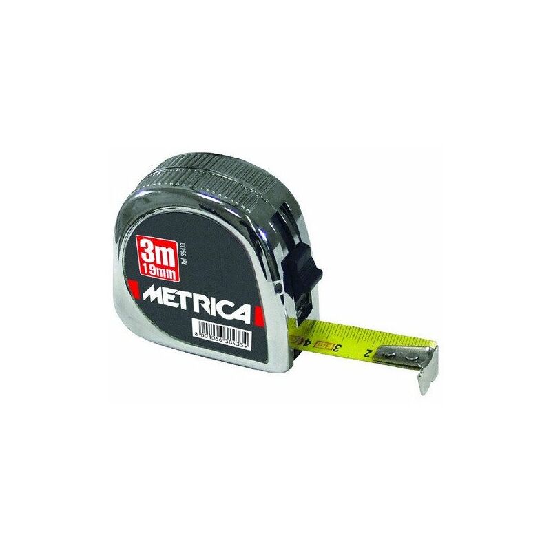 

Cinta métrica CROMATO de 8 m y 25 mm de ancho, caja ABS cromada - 38399 - Metrica