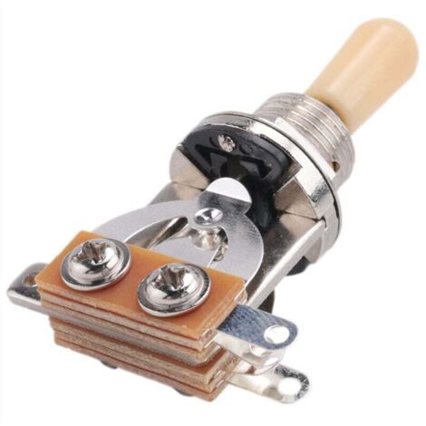 Métrique 3 Voies Court Droite Guitare Pickup Sélecteur Commutateur Pour Électrique Lp Pièces, Argent et Beige (Pack de 2)