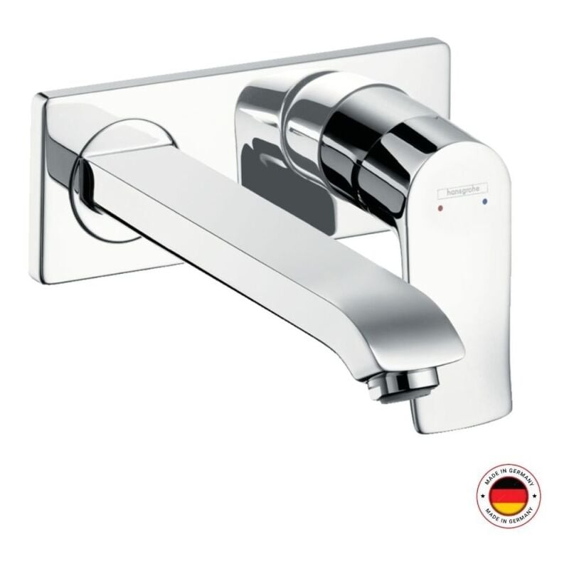 Hansgrohe - Mitigeur lavabo mural Metris Economie d'eau 22,5 cm