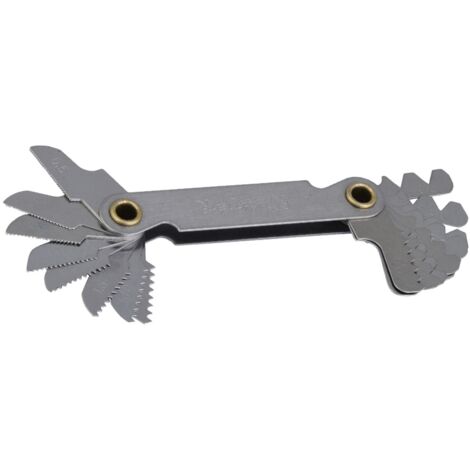 Metrische Gewindelehre aus Edelstahl, Messbereich M60° mit 20 Blatt