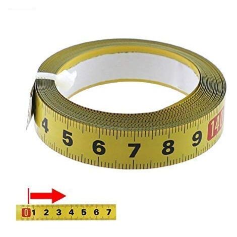 Metrisches Maßband, 1–5 Meter, selbstklebend – mit Klebeband für Schreiner und Heimgebrauch – Nähmaschinen-Aufkleber (5 m)
