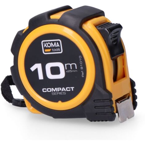 Metro a nastro compatto in ABS KomaTools da 10 m x 25 mm