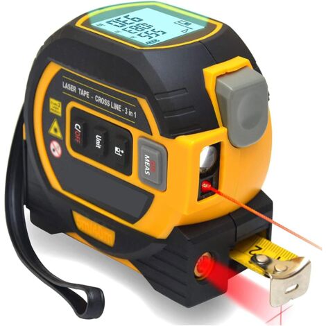 Metro a nastro laser 3in1strumento di misurazione della distanza laser digitale con schermo LCD e dispositivo autobloccante,strumento di misurazione laser ricaricabile da131 piedi/40m e metro a nastro
