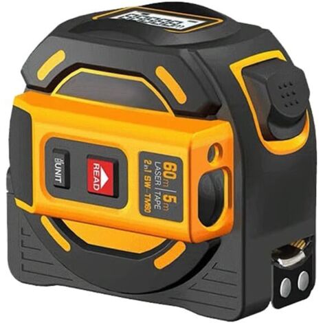 Metro a nastro laser, telemetro laser digitale con display LCD, misurazione laser 60M/197FT, misurazione nastro 5M/16FT, misurazione area/volume/distanza/Pitagora
