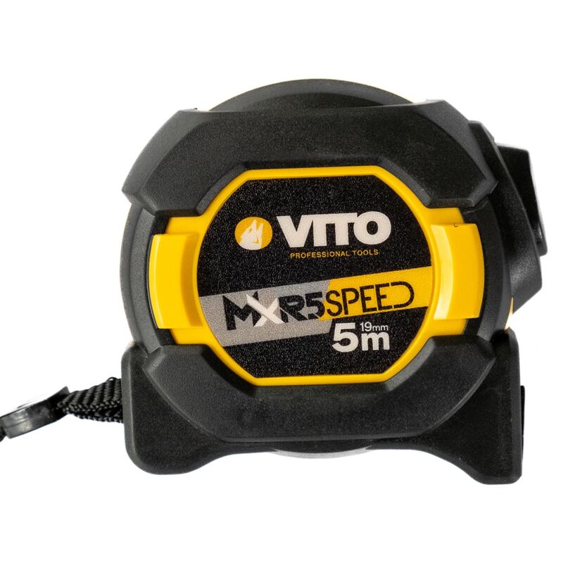 Image of Flessometro autobloccante 5M retrattile in abs con rinforzi Gancio per cintura Vito ad alta resistenza