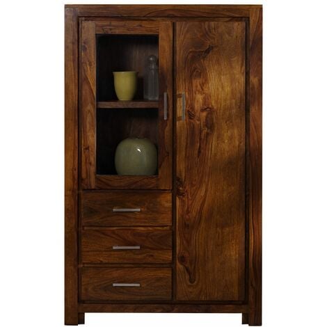 LIBRERIA MEZZA LUNA LEGNO MASSELLO SHEESHAM 80X40 H 150 LIB18