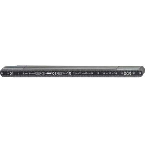 Metro plegable de aluminio, Largo : 2 m, Ancho : 14 mm, número de elementos 10
